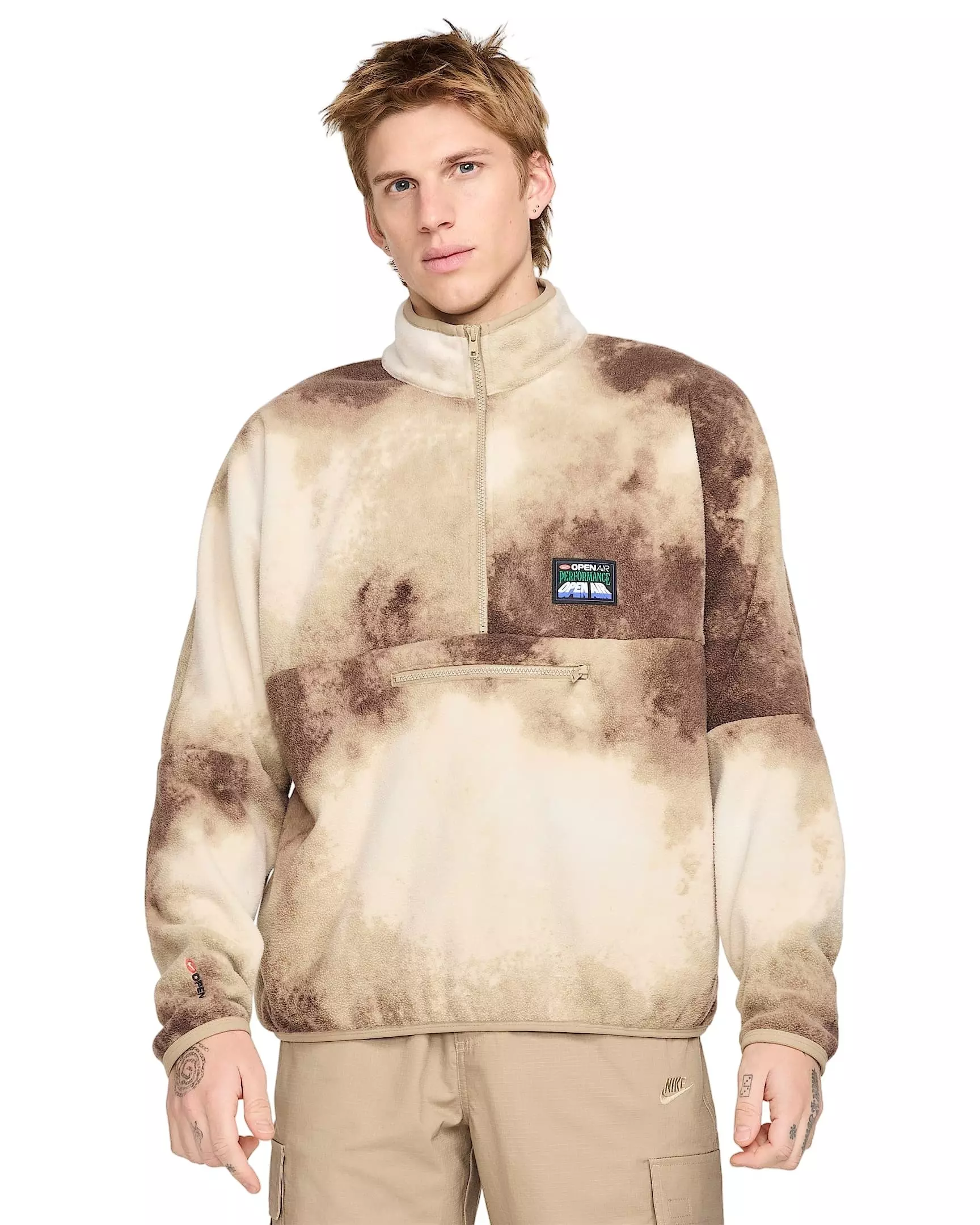 Nike Club Men's Oversized Fleece Pullover - Ash